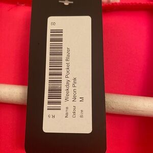 Weekday Neon Pink Pocket Blazer